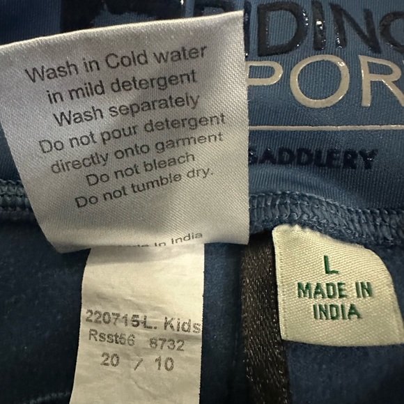 Riding Sport KIDS Winter Knee-Patch Tech Tight/Size Large - Picture 12 of 16